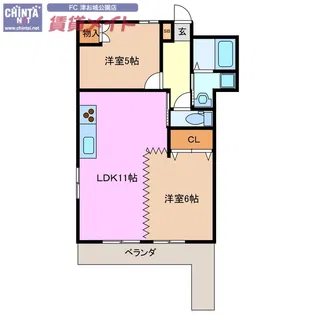 レナジア大倉【2階】の間取り