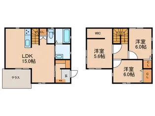 福岡県筑紫野市二日市北1【一戸建】の間取り