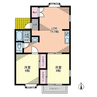 パレス松前台C棟【2階】の間取り