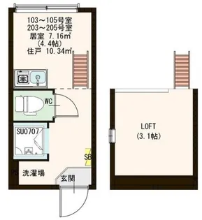 Stage 高田馬場【2階】の間取り