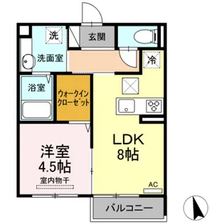 フローラル五月が丘 A棟【1階】の間取り