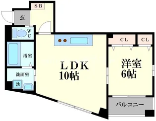 富士プラザ九条【6階】の間取り