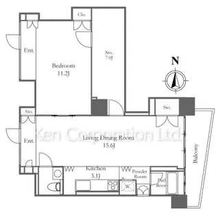 アクティ汐留【44階】の間取り
