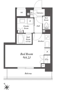 レジデンシャル目黒【6階】の間取り