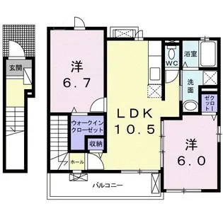 アルカンシエルすいせん【2階】の間取り