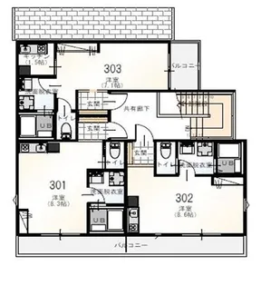 レネットメルル小柳町【3階】の間取り