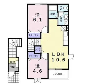 アット・イーズ A【2階】の間取り