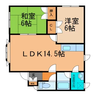 サンハイツ17【1階】の間取り