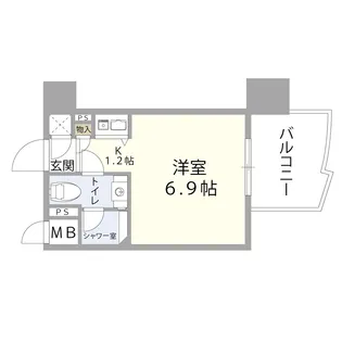 インター・フェルティR2甲子園【3階】の間取り