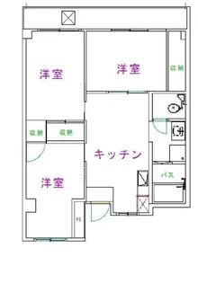 丸山台ハイツ【3階】の間取り