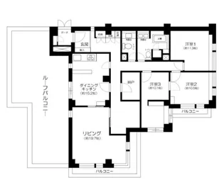 クレードルパレス柿の木坂【3階】の間取り