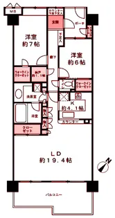 ラムーナ横浜戸塚スカイリッジ【11階】の間取り