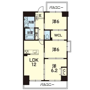 コンフォートパレス the Yuuki【8階】の間取り