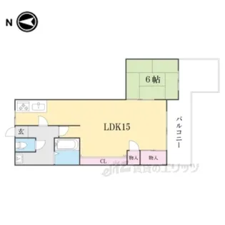 シャルマン北白川銀閣ハイツ【4階】の間取り