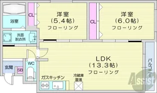 グランコンフォート札幌【1階】の間取り