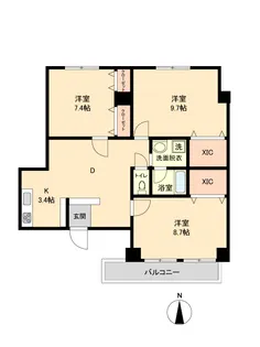 カマダビル【2階】の間取り