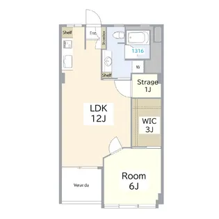 麻布十番中央マンション【9階】の間取り