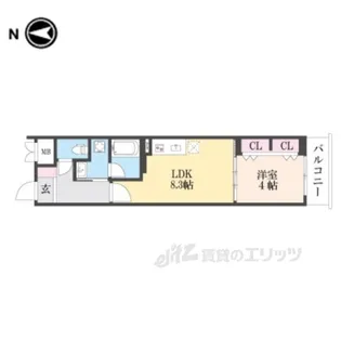 ベラジオ雅び北野白梅町【5階】の間取り