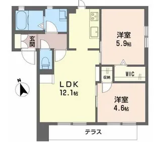メゾンフォーレ【1階】の間取り
