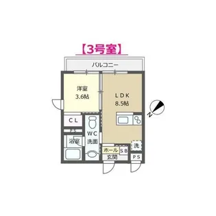 メイハウス石引【3階】の間取り