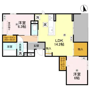 NIGAWA RESIDENCE2【3階】の間取り
