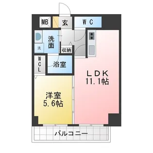 ラシュレ大須【7階】の間取り