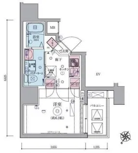 リヴシティ横濱生麦【6階】の間取り