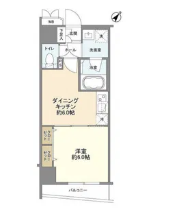 エステムプラザ市谷外濠公園【4階】の間取り