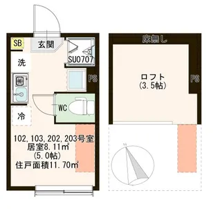eclat【1階】の間取り