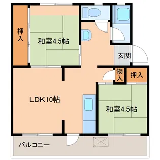 女の都団地A棟【5階】の間取り