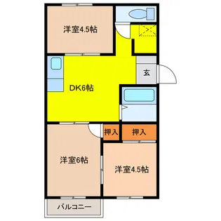 コスモハイツ(東高泊)【2階】の間取り