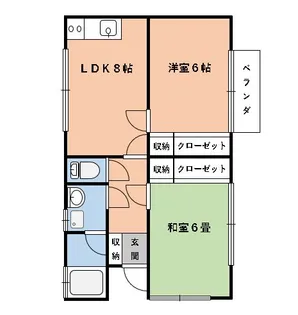 ツバキハウス【1階】の間取り