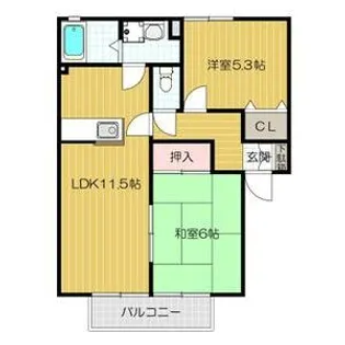 グッディ古都里【1階】の間取り