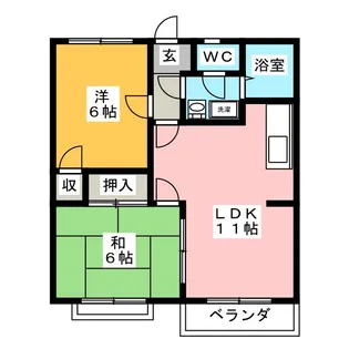 コーポラス藤島 南棟【1階】の間取り