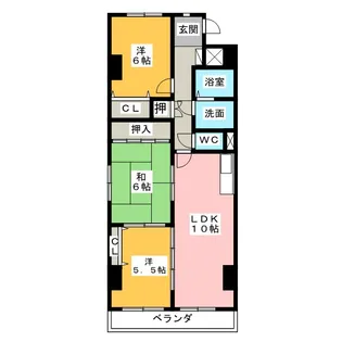 ハイツ長戸【1階】の間取り