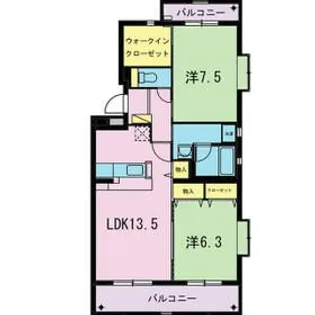 ベルジュ【4階】の間取り