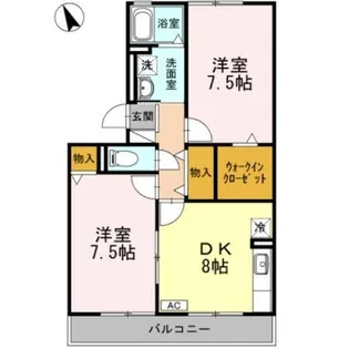 2DKの間取り画像