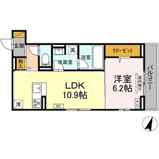 ディーグラース【2階】の間取り