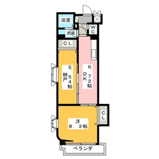 エンブル・ピュア梅屋町【2階】の間取り
