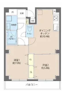 東京都千代田区東神田3【マンション】の間取り