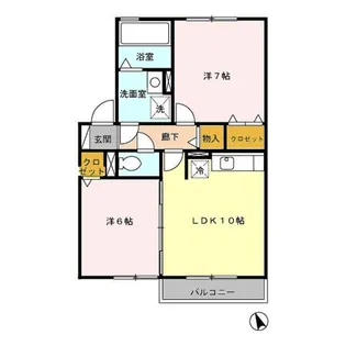 コンフォールE A棟【2階】の間取り