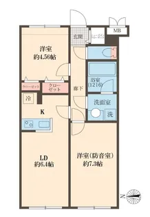 Liberte沼袋【2階】の間取り
