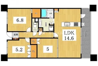 京都府京都市中京区御所八幡町【マンション】の間取り