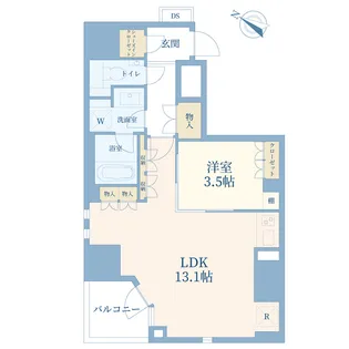 リビオ人形町日本橋浜町グリーンテラス【5階】の間取り