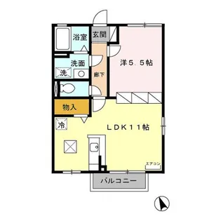エスポワール川田 A【2階】の間取り