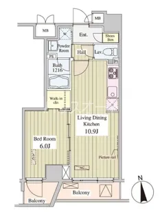 SK-ONE市ヶ谷(エスケイワン)【4階】の間取り