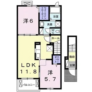 バンビーノA【2階】の間取り