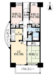 URコンフォールさがみ南【3階】の間取り