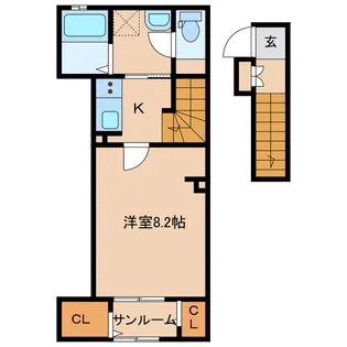 宮崎県都城市蔵原町【アパート】の間取り