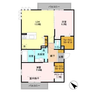 埼玉県さいたま市岩槻区美園東1【アパート】の間取り